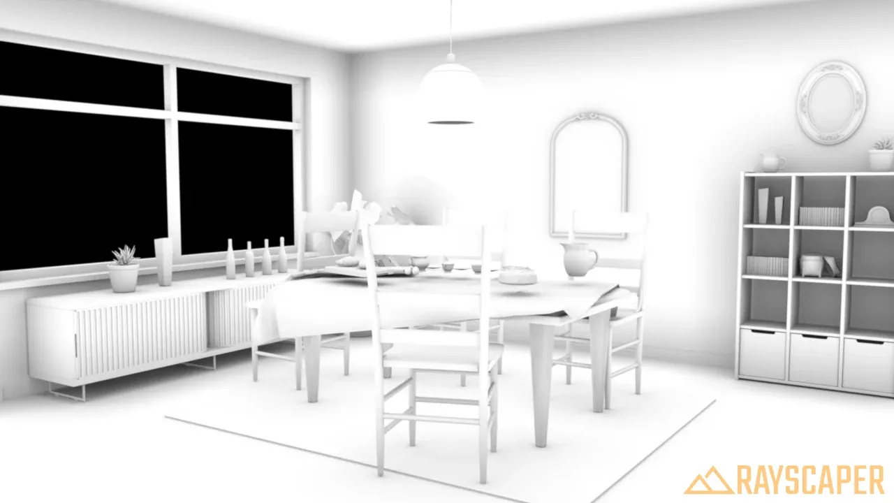 Ambient occlusion pass with a distance of 0.5 m