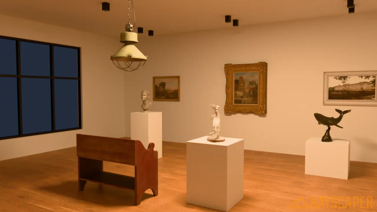 A ceiling panel with 180 degree spread lighting the whole room softly