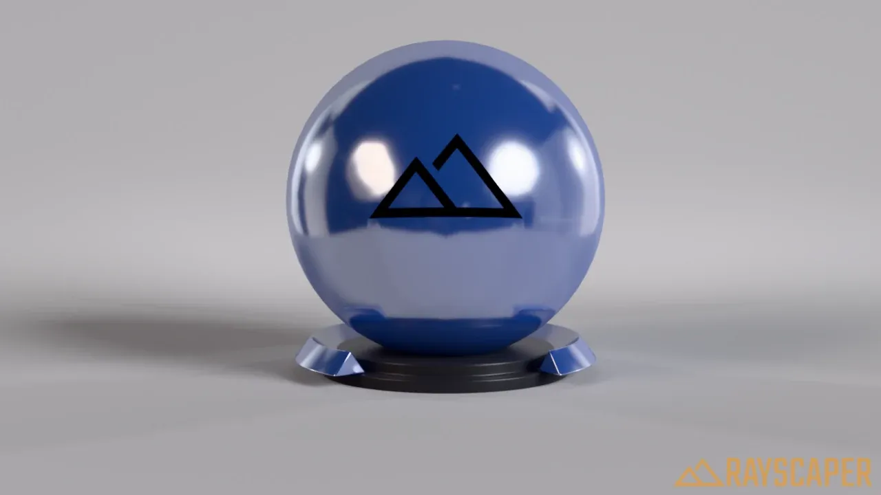 A blue coated ball with slightly blurred reflections