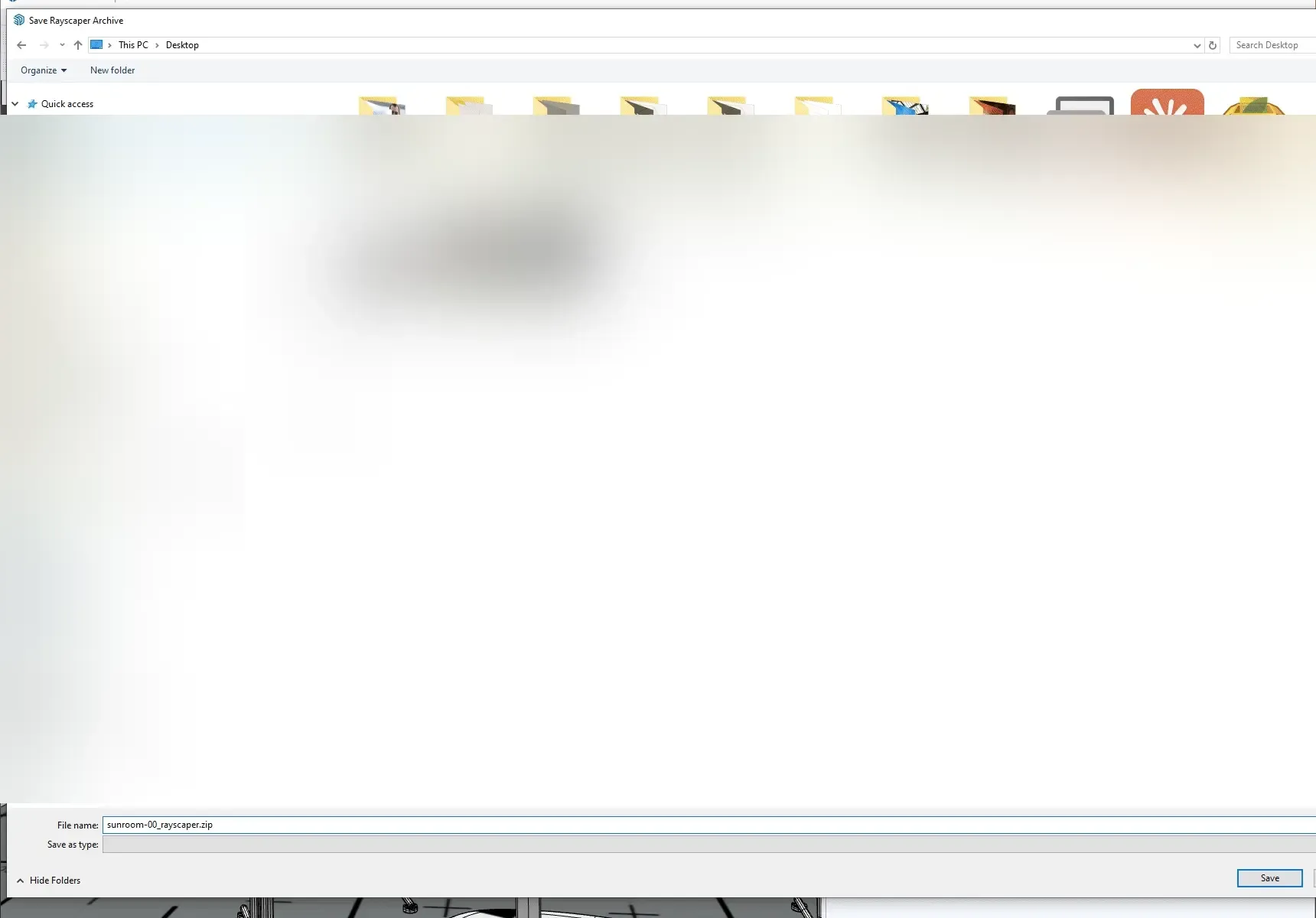 Save Rayscaper Archive file dialog