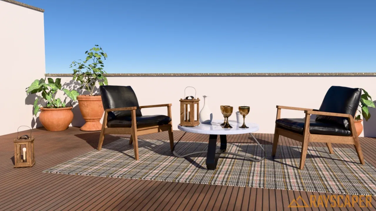 The terrace under the sky in the afternoon
