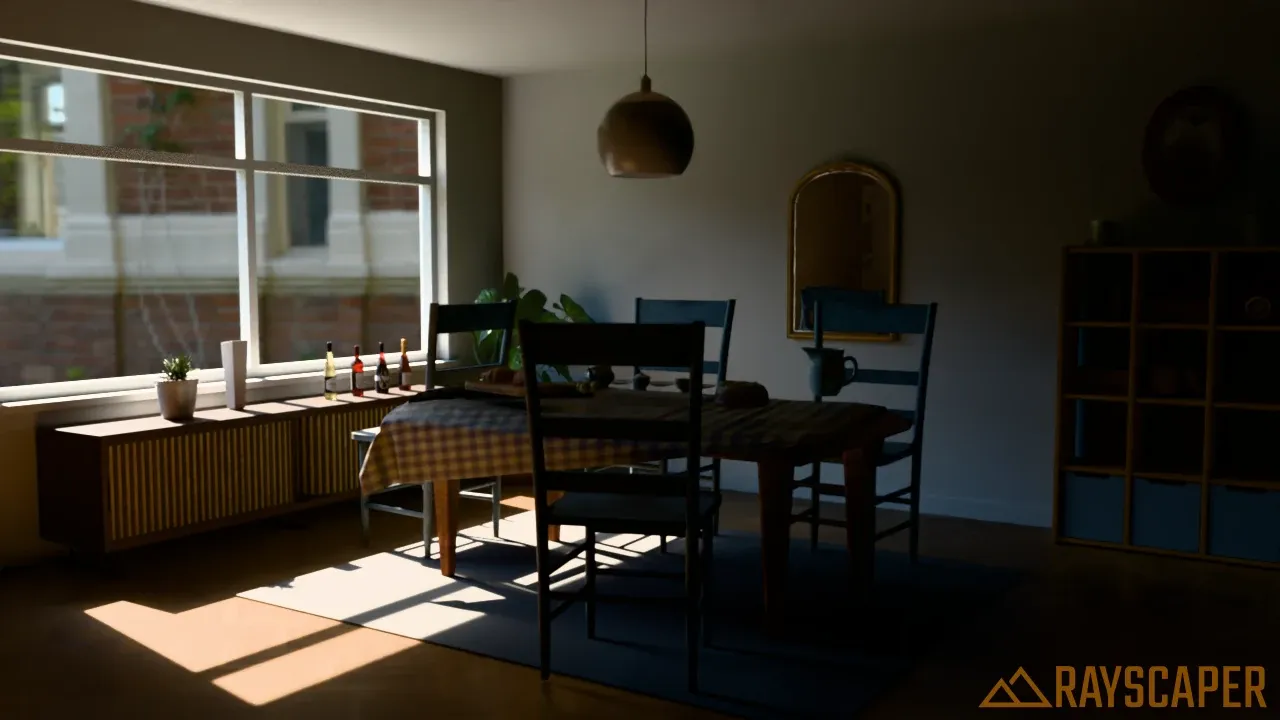 The breakfast room with one diffuse bounce