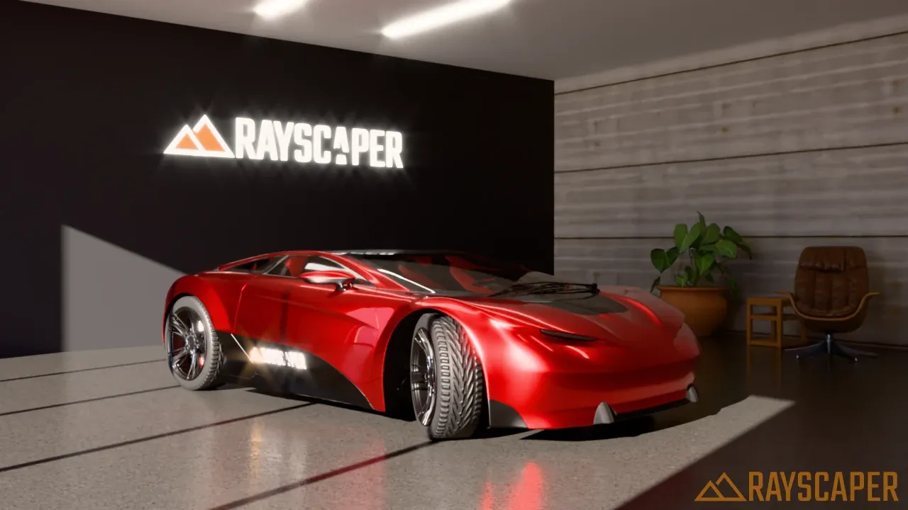 The showroom with a glare power of 25% and 6 rays