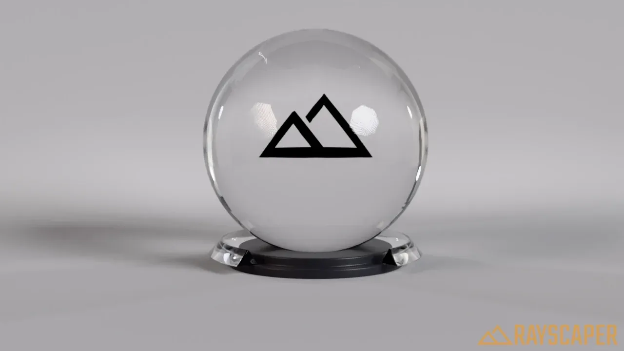 A glass ball casting a dark shadow