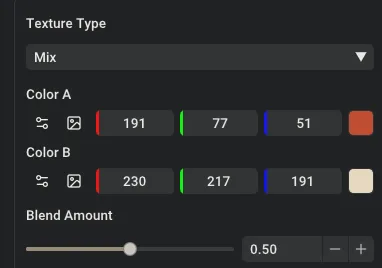 Mix texture settings
