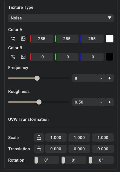 Noise texture settings