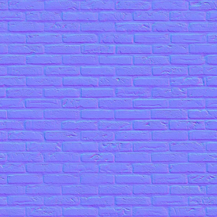 A brick normal map, mostly blue and purple