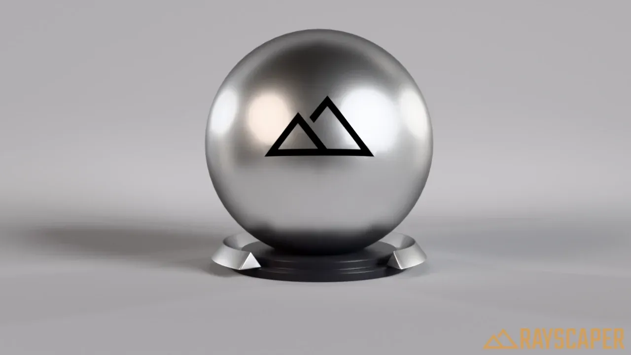 A satin metal ball with round highlights