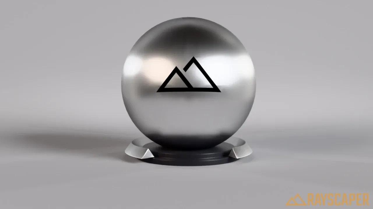 A satin metal ball with stretched highlights