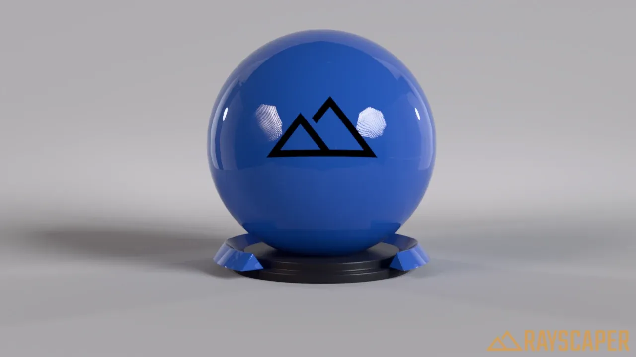 A blue ball with a sharp, glossy coating
