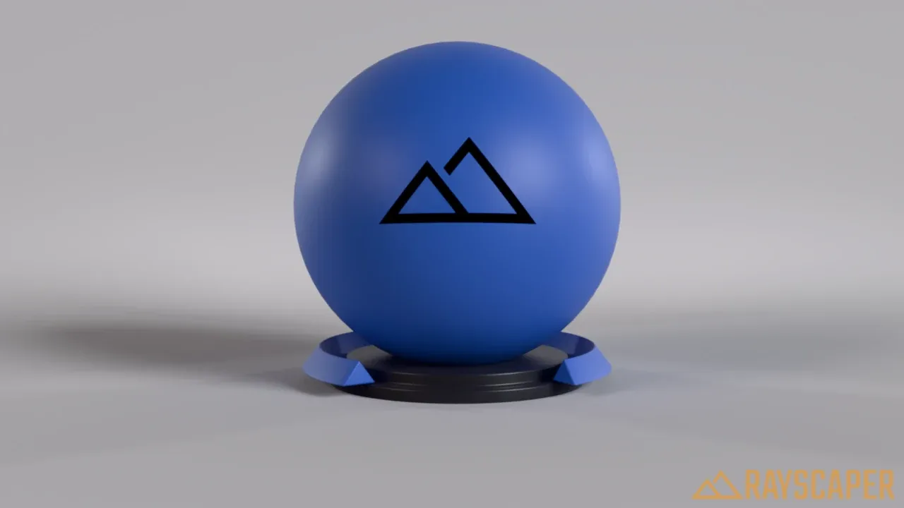 A blue ball with a satin coating