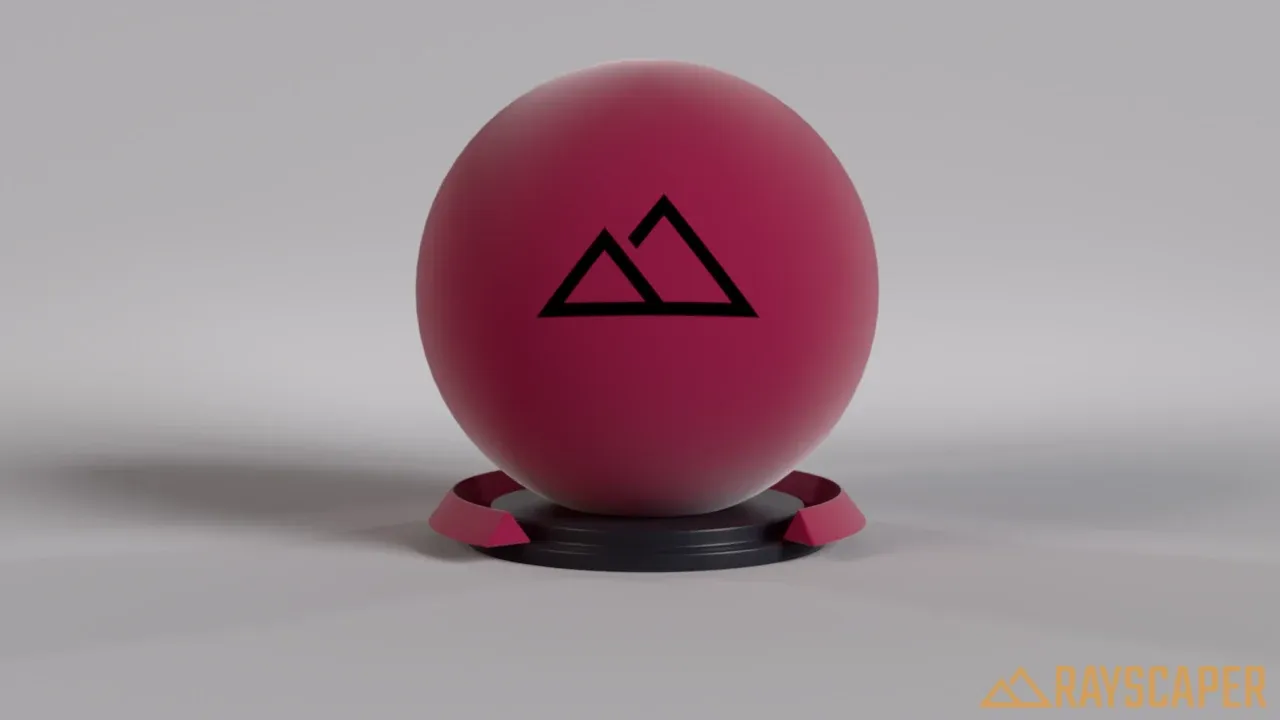 A dark red ball with a soft sheen at the edges