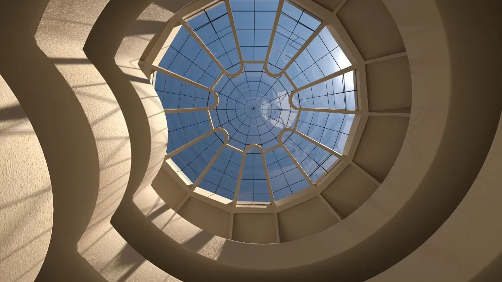 The Guggenheim Museum in New York rendered with Rayscaper