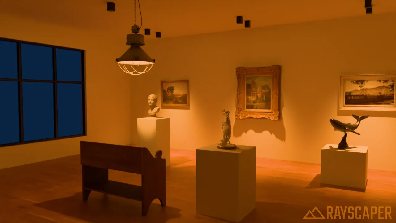 The gallery with all lights at 2700 K