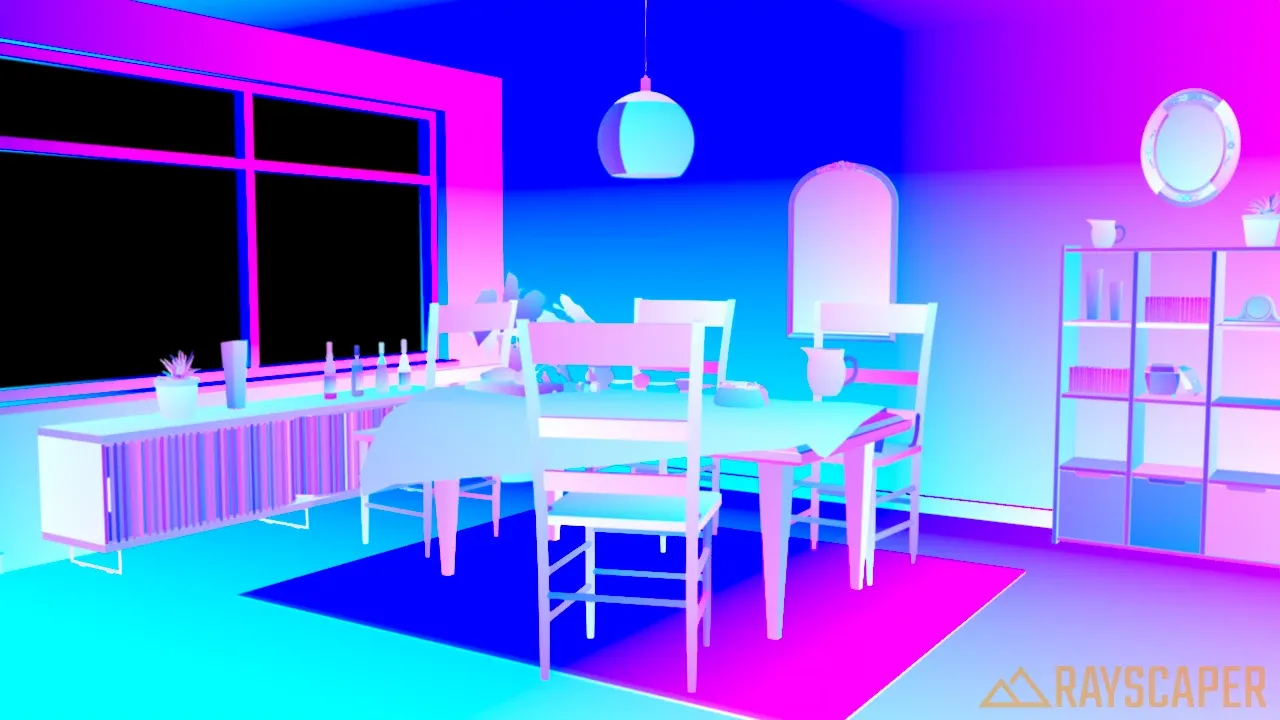 Texture coordinates pass of the breakfast room