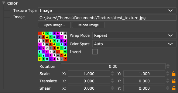 Image texture configuration options
