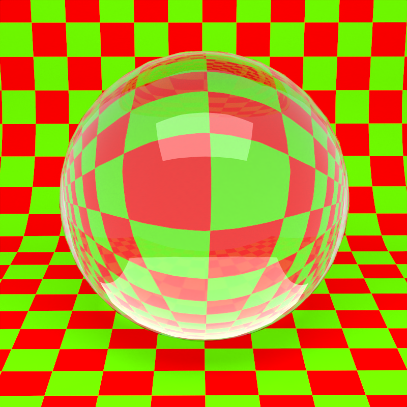Sphere on checkerboard